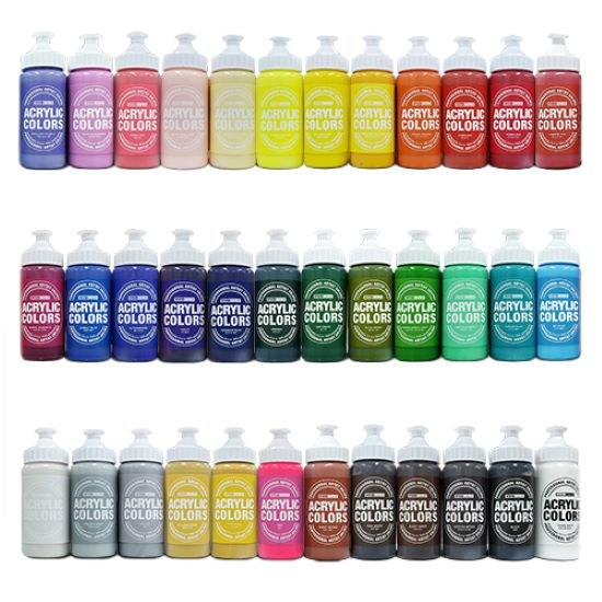 [種奈良]ビビッドアクリル絵具220ml（36色タック1）