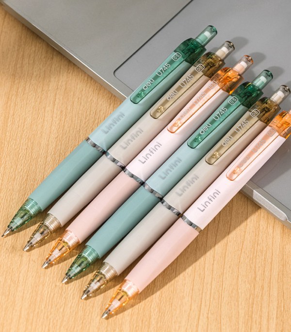 [デリー]シャープペンペンシル消しゴムクリップ0.5mm（6色タック1）