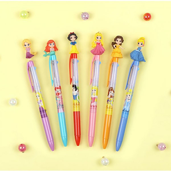 ディズニープリンセス3色マスコットボールペン（6オプション）
