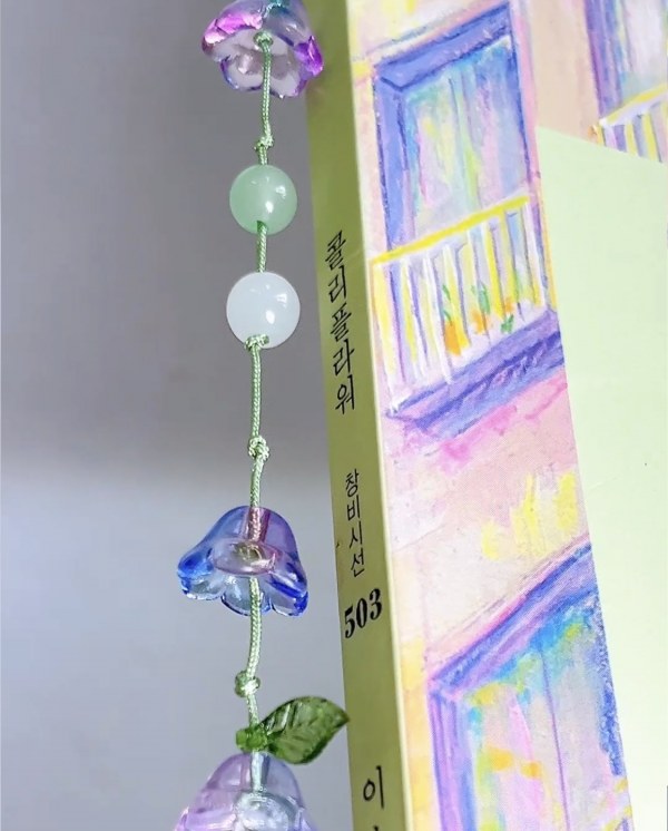 ビーズ しおり ひも 工作 DIY キットセット 銀滴花