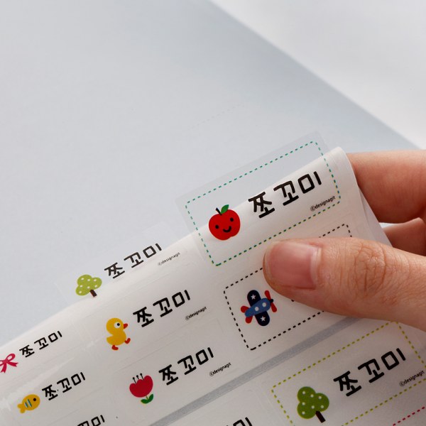 防水ネームシールチェコミ透明サイズ混合