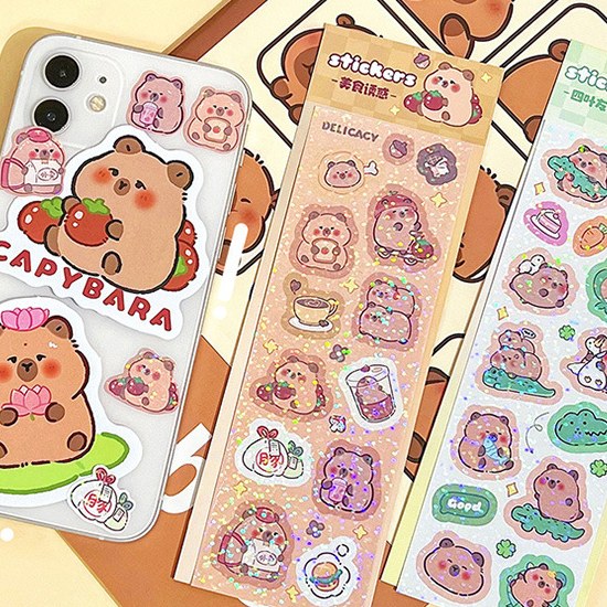 アートフィールドカピバラホログラムプチシール