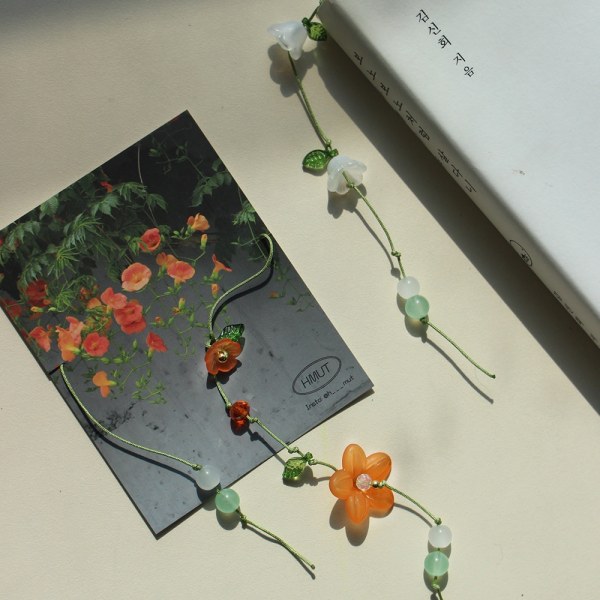 ノックアウト銀滴花クローバービーズストラップ DIY - 四つ葉のクローバー