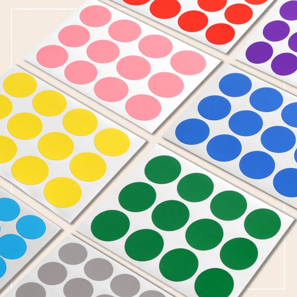 25mmカラー円形シール12枚（14color）