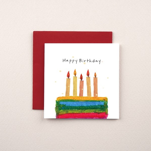 カリグラフィミニ誕生日カードMC2301 - HAPPY BIRTHDAY