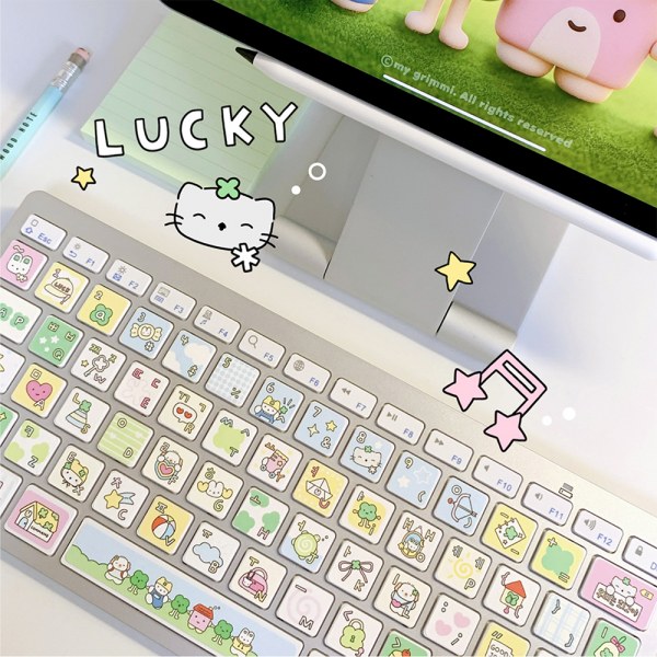 ハッピーラッキー - リムーバブルキーボードシール